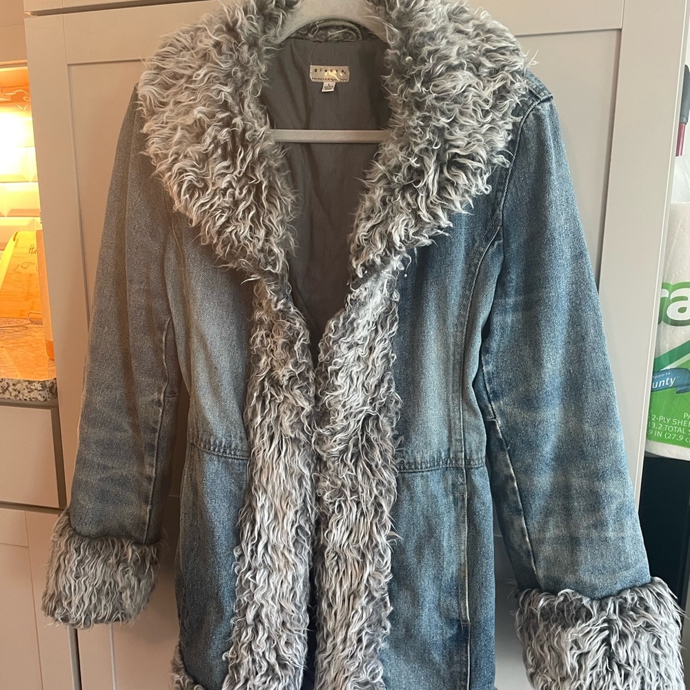 Vintage Giacca denim with faux fur